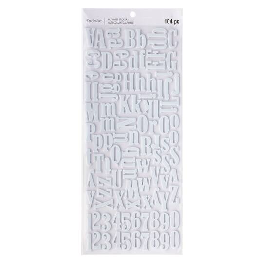 12 Packs: 104 ct. (1,248 total) Large White Alphabet Foam Stickers by Recollections™